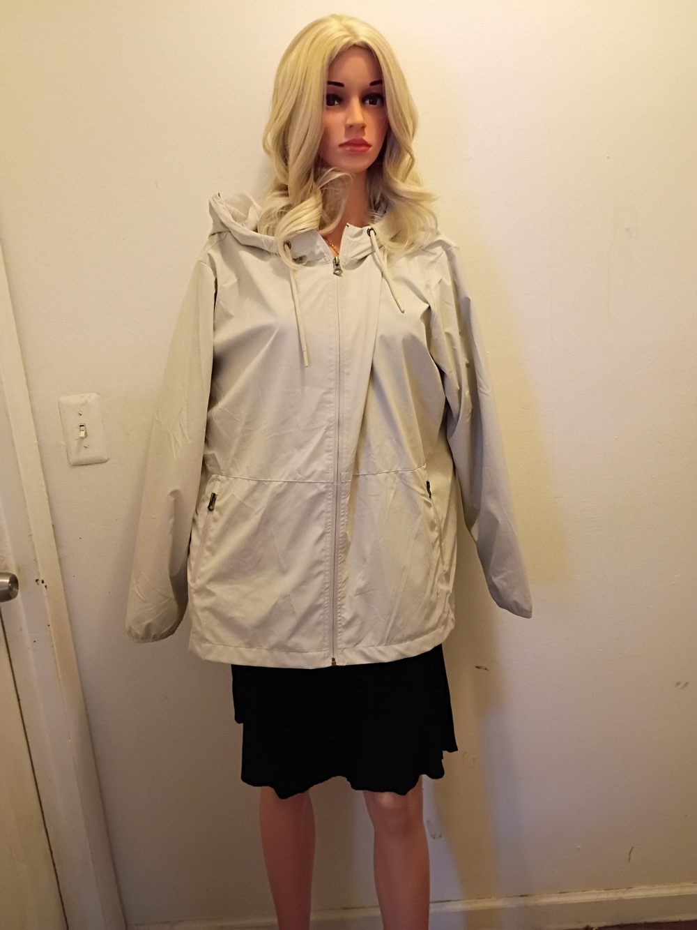 Weatherproof Light Beige Hooded Utility Jacket
